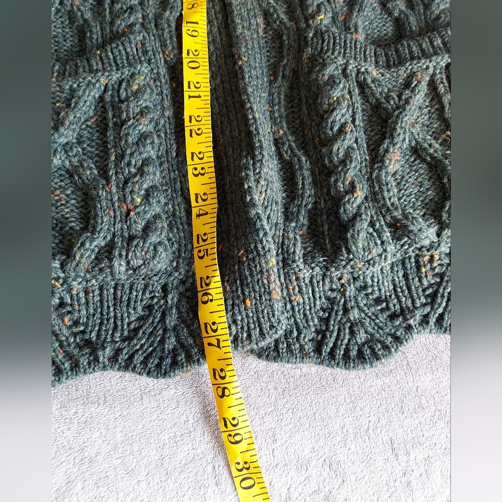 Aran Crafts Forest Green Cable Knit Cardigan - Picture 6 of 7